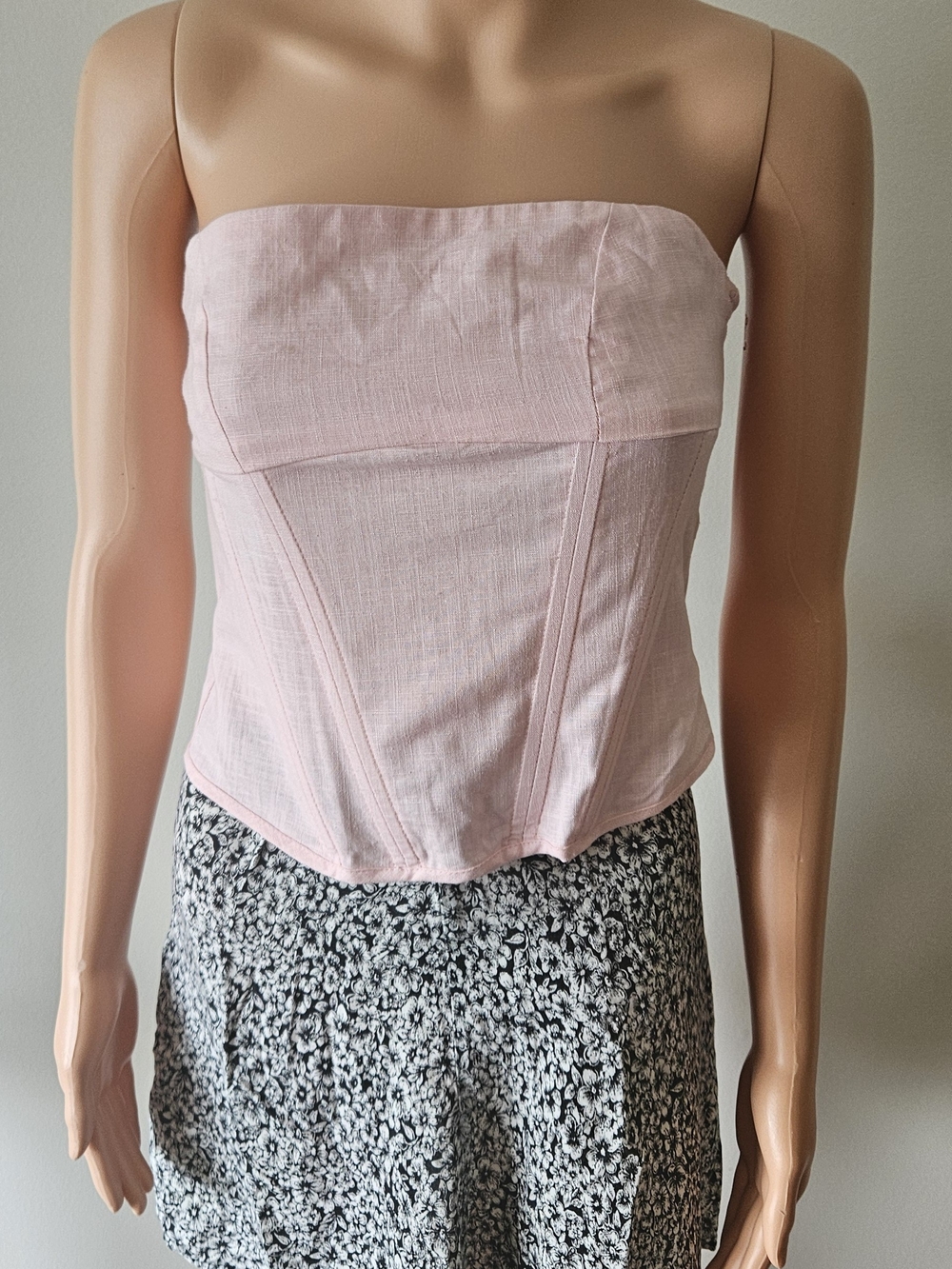NWT Edikted Light Pink Strapless Bustier